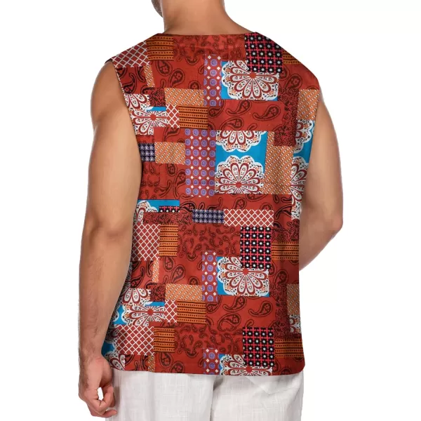 COOFANDY Men's Cotton Linen Tank Top Shirts Casual Sleeveless Lace Up Beach Hippie Tops Bohemian Renaissance Pirate Tunic