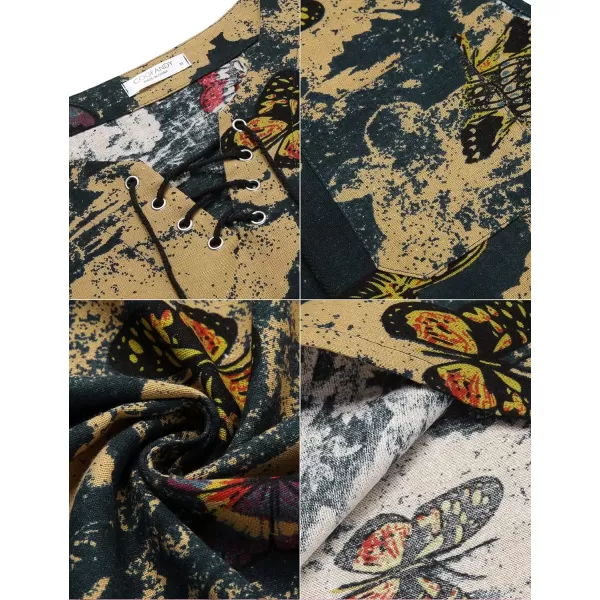 COOFANDY Men's Cotton Linen Tank Top Shirts Casual Sleeveless Lace Up Beach Hippie Tops Bohemian Renaissance Pirate Tunic