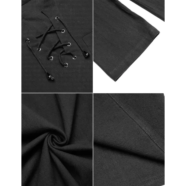 COOFANDY Men's Cotton Linen Tank Top Shirts Casual Sleeveless Lace Up Beach Hippie Tops Bohemian Renaissance Pirate Tunic