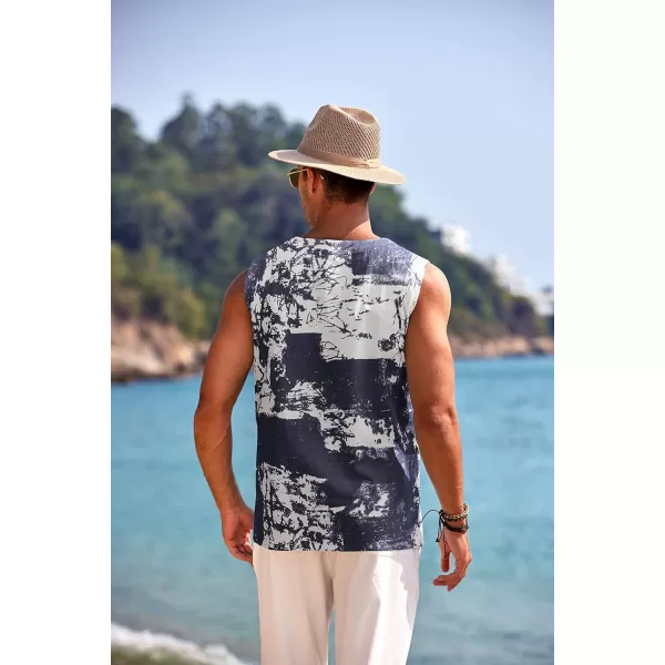 COOFANDY Men's Cotton Linen Tank Top Shirts Casual Sleeveless Lace Up Beach Hippie Tops Bohemian Renaissance Pirate Tunic