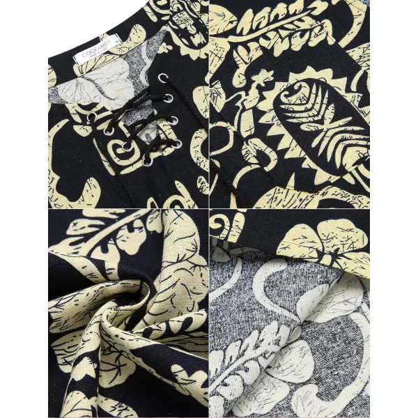 COOFANDY Men's Cotton Linen Tank Top Shirts Casual Sleeveless Lace Up Beach Hippie Tops Bohemian Renaissance Pirate Tunic