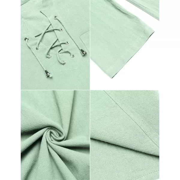 COOFANDY Men's Cotton Linen Tank Top Shirts Casual Sleeveless Lace Up Beach Hippie Tops Bohemian Renaissance Pirate Tunic