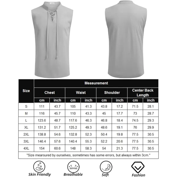 COOFANDY Mens Cotton Linen Tank Tops Beach Casual Sleeveless Henley Tank Shirts Black