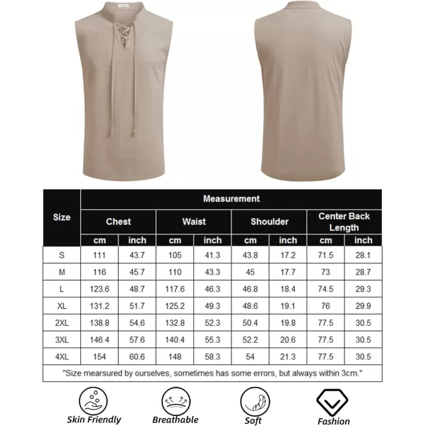 COOFANDY Mens Cotton Linen Tank Tops Beach Casual Sleeveless Henley Tank Shirts Black