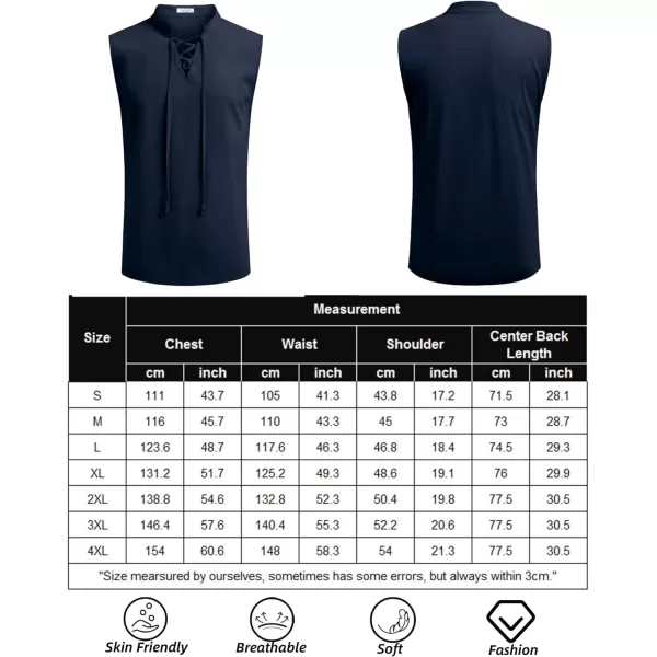 COOFANDY Mens Cotton Linen Tank Tops Beach Casual Sleeveless Henley Tank Shirts Black