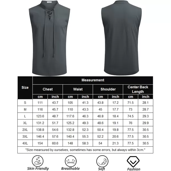 COOFANDY Mens Cotton Linen Tank Tops Beach Casual Sleeveless Henley Tank Shirts Black