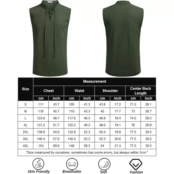 COOFANDY Mens Cotton Linen Tank Tops Beach Casual Sleeveless Henley Tank Shirts Black