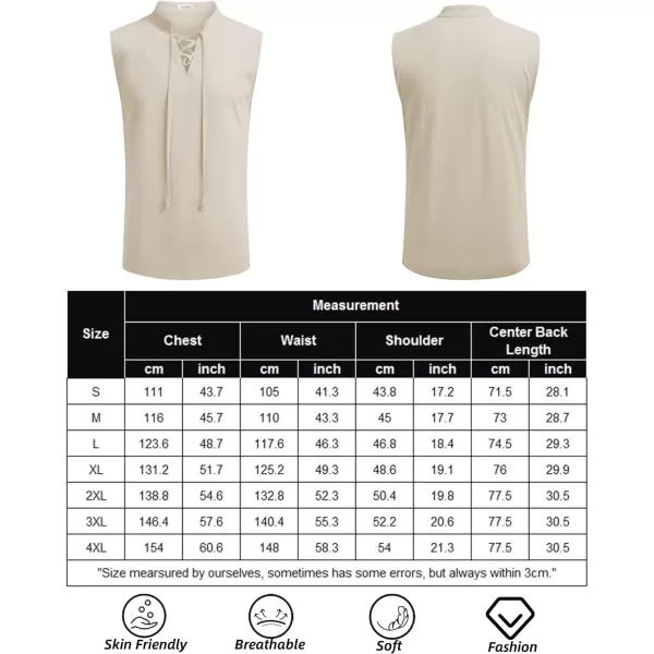 COOFANDY Mens Cotton Linen Tank Tops Beach Casual Sleeveless Henley Tank Shirts Black