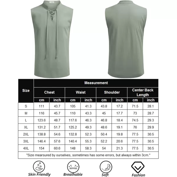 COOFANDY Mens Cotton Linen Tank Tops Beach Casual Sleeveless Henley Tank Shirts Black