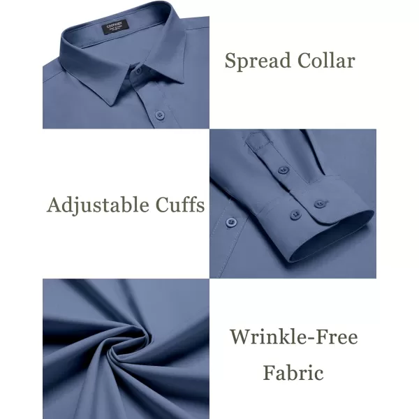 COOFANDY Mens Dress Shirts Wrinkle Free Long Sleeve Button Down Shirts Formal Business Shirt