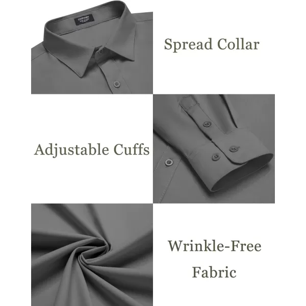 COOFANDY Mens Dress Shirts Wrinkle Free Long Sleeve Button Down Shirts Formal Business Shirt