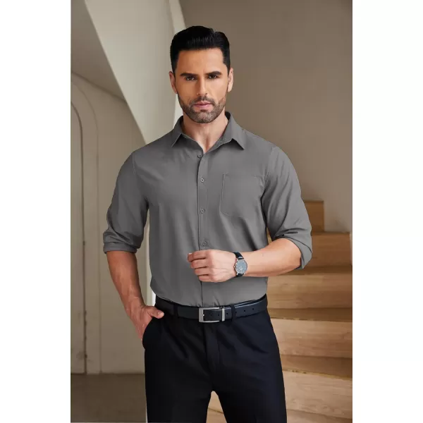 COOFANDY Mens Dress Shirts Wrinkle Free Long Sleeve Button Down Shirts Formal Business Shirt