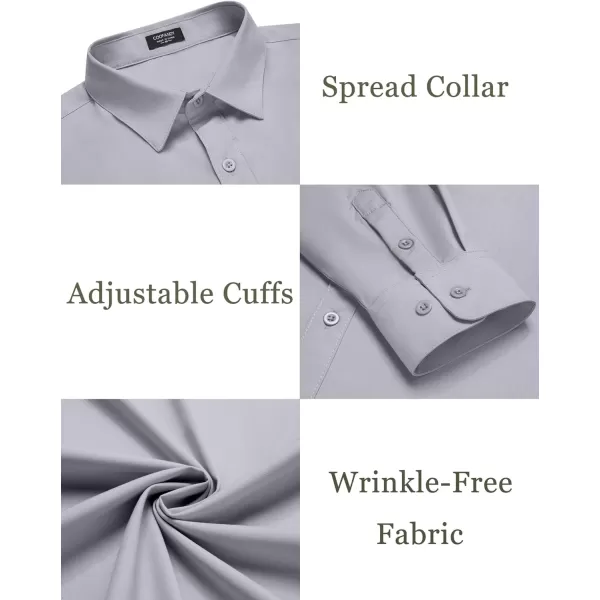 COOFANDY Mens Dress Shirts Wrinkle Free Long Sleeve Button Down Shirts Formal Business Shirt