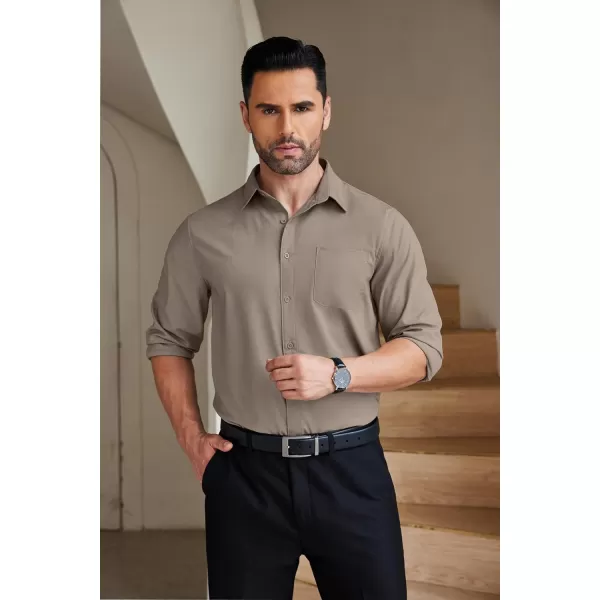 COOFANDY Mens Dress Shirts Wrinkle Free Long Sleeve Button Down Shirts Formal Business Shirt