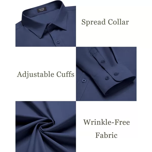 COOFANDY Mens Dress Shirts Wrinkle Free Long Sleeve Button Down Shirts Formal Business Shirt