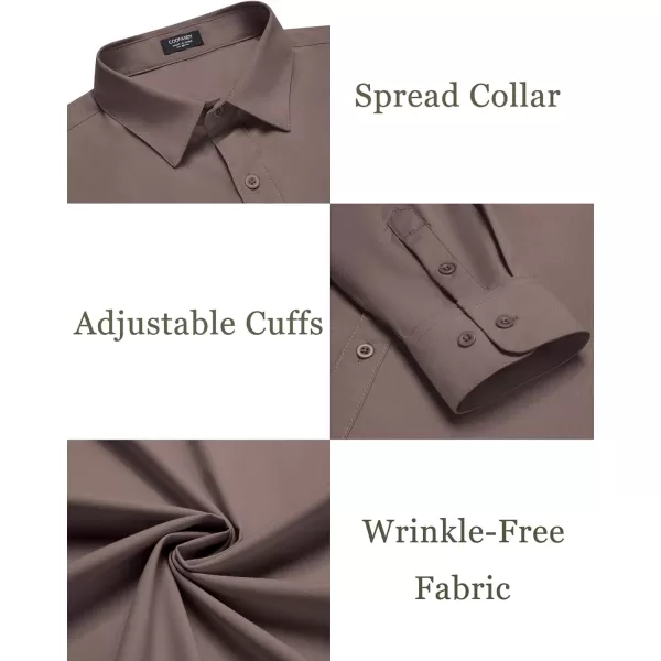 COOFANDY Mens Dress Shirts Wrinkle Free Long Sleeve Button Down Shirts Formal Business Shirt