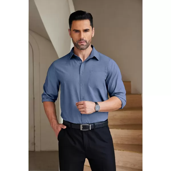 COOFANDY Mens Dress Shirts Wrinkle Free Long Sleeve Button Down Shirts Formal Business Shirt
