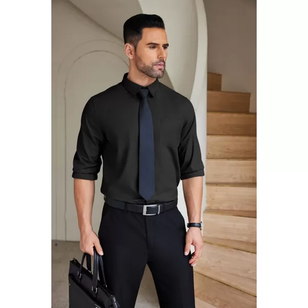 COOFANDY Mens Dress Shirts Wrinkle Free Long Sleeve Button Down Shirts Formal Business Shirt