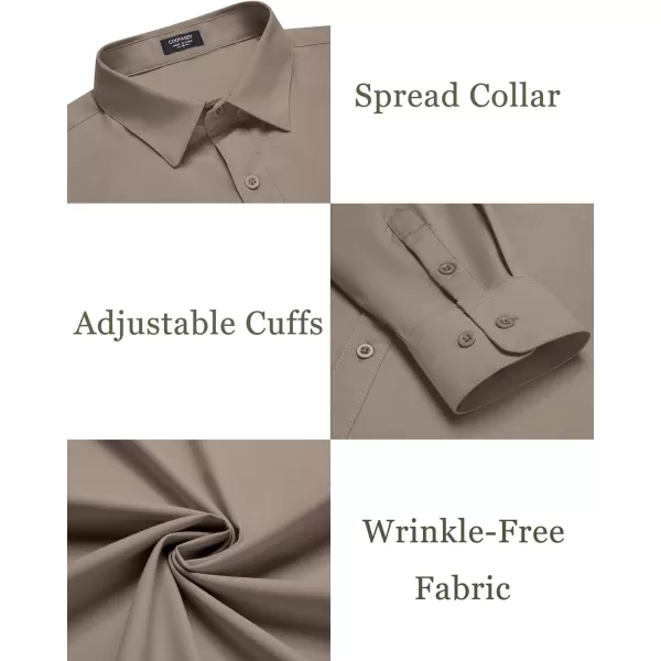 COOFANDY Mens Dress Shirts Wrinkle Free Long Sleeve Button Down Shirts Formal Business Shirt
