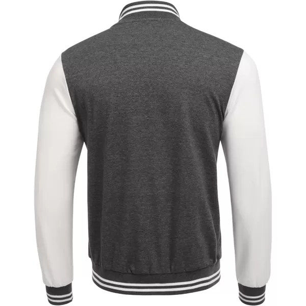 COOFANDY Men's Fashion Varsity Jacket Causal Slim Fit Cotton Letterman Baseball Bomber Jackets
