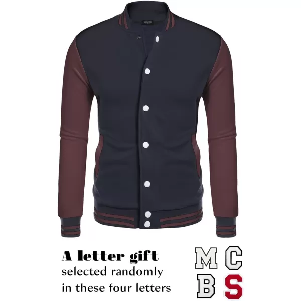 COOFANDY Men's Fashion Varsity Jacket Causal Slim Fit Cotton Letterman Baseball Bomber Jackets