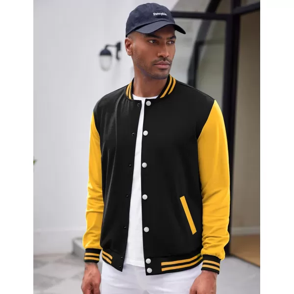 COOFANDY Men's Fashion Varsity Jacket Causal Slim Fit Cotton Letterman Baseball Bomber Jackets