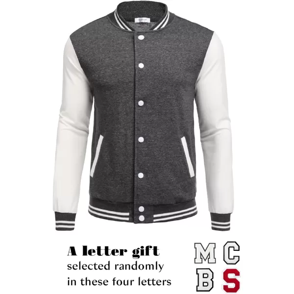 COOFANDY Men's Fashion Varsity Jacket Causal Slim Fit Cotton Letterman Baseball Bomber Jackets