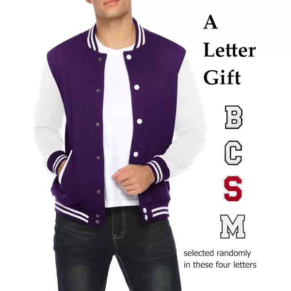 COOFANDY Men's Fashion Varsity Jacket Causal Slim Fit Cotton Letterman Baseball Bomber Jackets