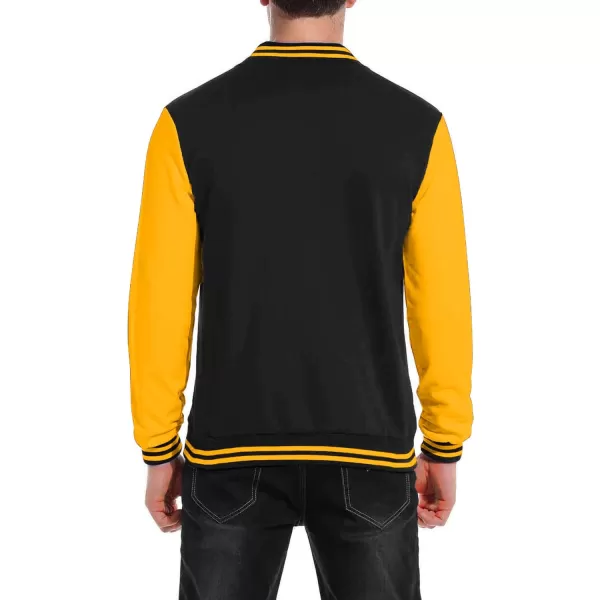COOFANDY Men's Fashion Varsity Jacket Causal Slim Fit Cotton Letterman Baseball Bomber Jackets