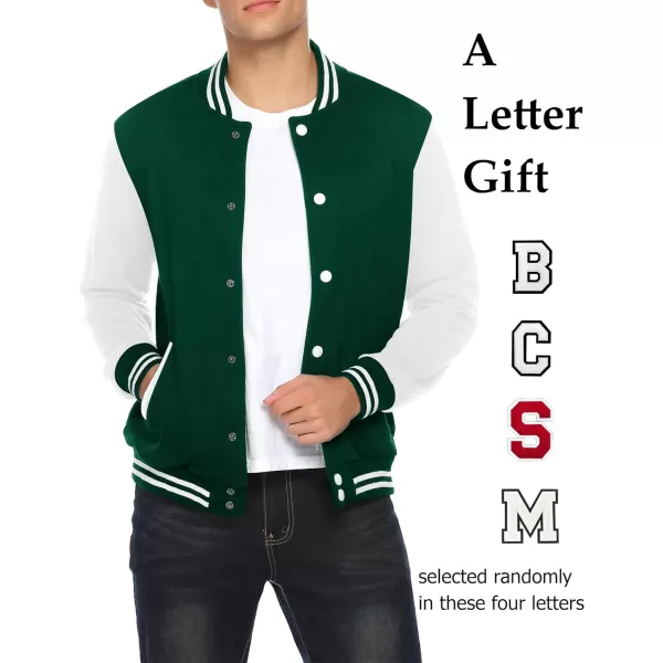 COOFANDY Men's Fashion Varsity Jacket Causal Slim Fit Cotton Letterman Baseball Bomber Jackets