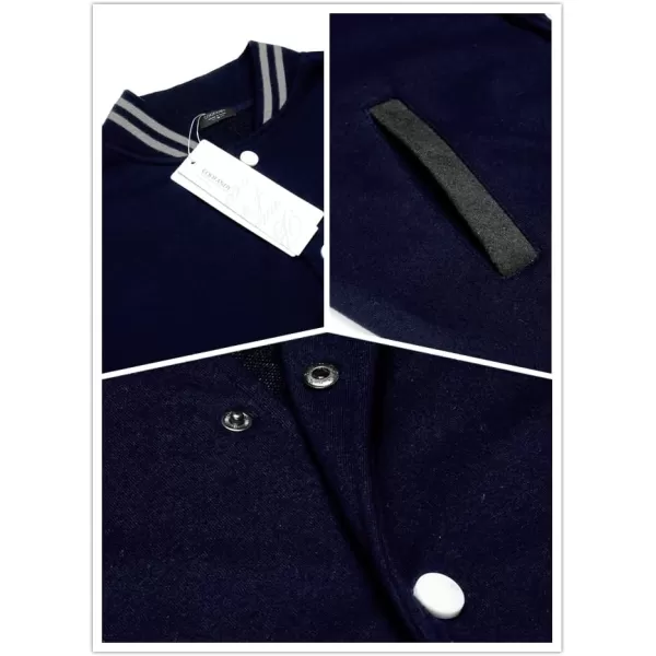 COOFANDY Men's Fashion Varsity Jacket Causal Slim Fit Cotton Letterman Baseball Bomber Jackets