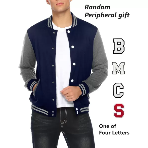 COOFANDY Men's Fashion Varsity Jacket Causal Slim Fit Cotton Letterman Baseball Bomber Jackets