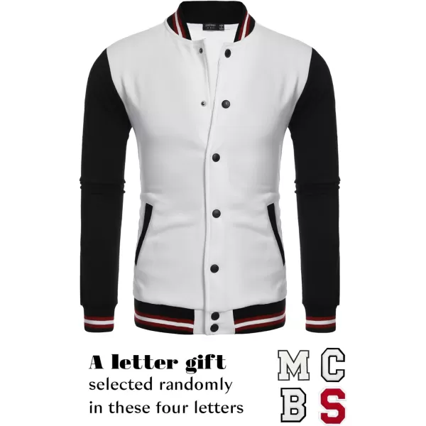 COOFANDY Men's Fashion Varsity Jacket Causal Slim Fit Cotton Letterman Baseball Bomber Jackets