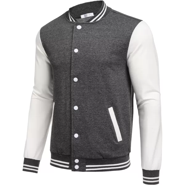 COOFANDY Men's Fashion Varsity Jacket Causal Slim Fit Cotton Letterman Baseball Bomber Jackets