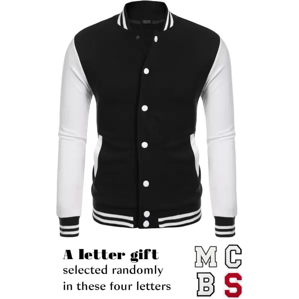 COOFANDY Men's Fashion Varsity Jacket Causal Slim Fit Cotton Letterman Baseball Bomber Jackets