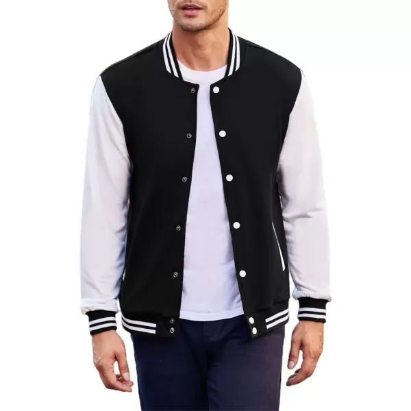 COOFANDY Men's Fashion Varsity Jacket Causal Slim Fit Cotton Letterman Baseball Bomber Jackets
