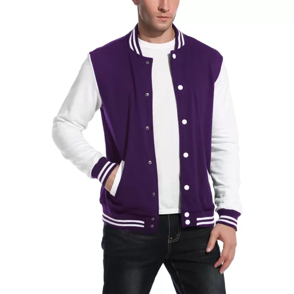 COOFANDY Men's Fashion Varsity Jacket Causal Slim Fit Cotton Letterman Baseball Bomber Jackets