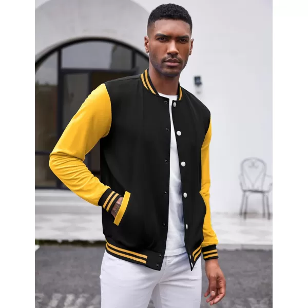 COOFANDY Men's Fashion Varsity Jacket Causal Slim Fit Cotton Letterman Baseball Bomber Jackets