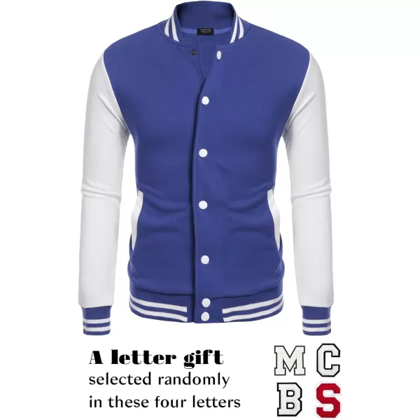 COOFANDY Men's Fashion Varsity Jacket Causal Slim Fit Cotton Letterman Baseball Bomber Jackets