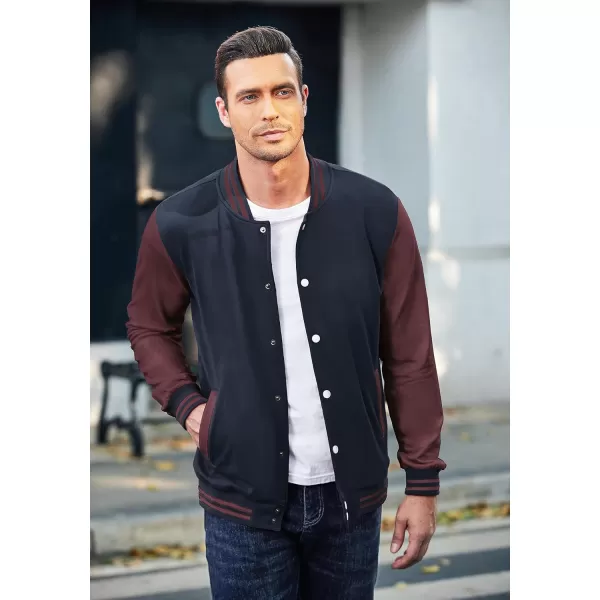 COOFANDY Men's Fashion Varsity Jacket Causal Slim Fit Cotton Letterman Baseball Bomber Jackets