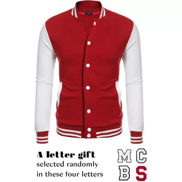 COOFANDY Men's Fashion Varsity Jacket Causal Slim Fit Cotton Letterman Baseball Bomber Jackets