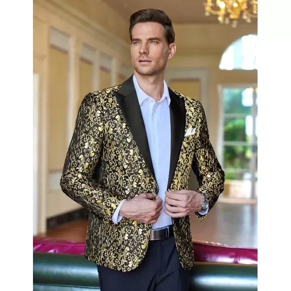 COOFANDY Mens Floral Blazer Suit Jacket Dinner Party Prom Wedding Stylish Tuxedo