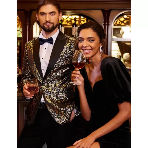 COOFANDY Mens Floral Blazer Suit Jacket Dinner Party Prom Wedding Stylish Tuxedo