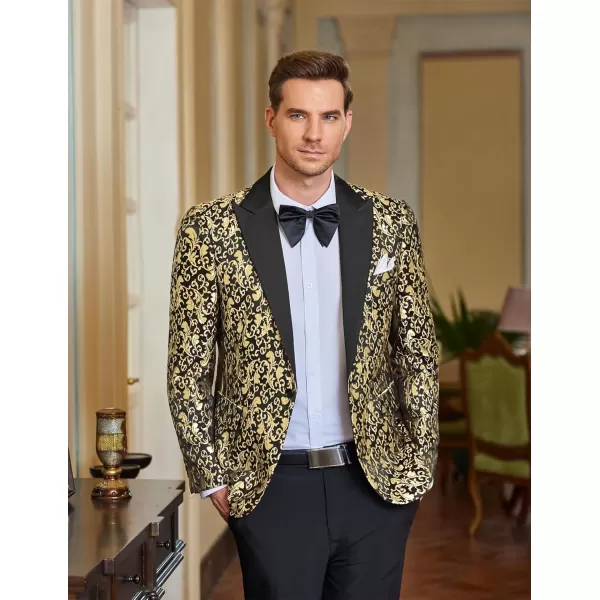 COOFANDY Mens Floral Blazer Suit Jacket Dinner Party Prom Wedding Stylish Tuxedo