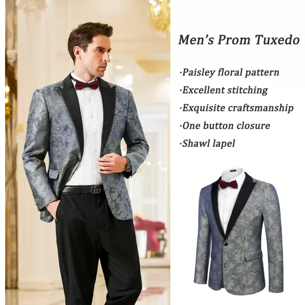 COOFANDY Men's Floral Paisley Formal Tuxedo Suit Jacket Dress Dinner Party Prom Weeding Blazer