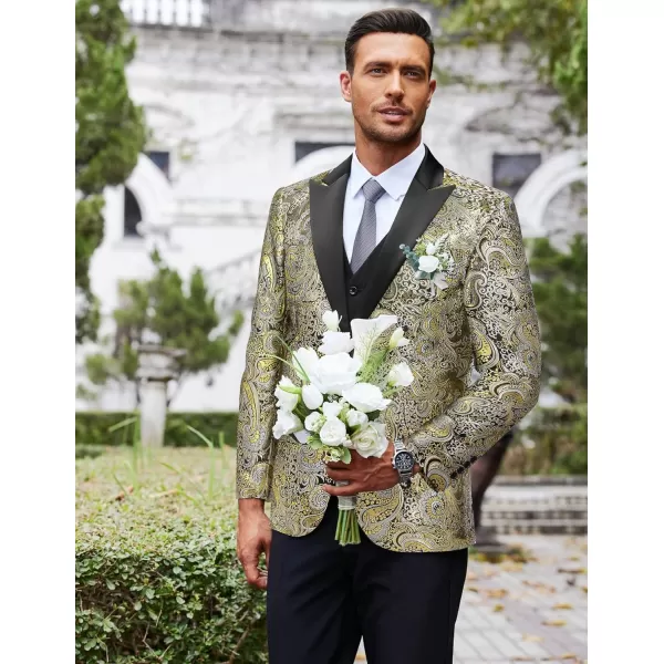 COOFANDY Men's Floral Paisley Formal Tuxedo Suit Jacket Dress Dinner Party Prom Weeding Blazer