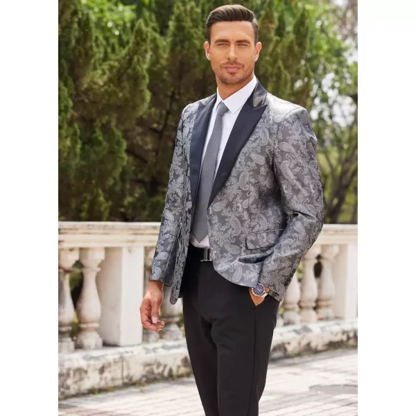 COOFANDY Men's Floral Paisley Formal Tuxedo Suit Jacket Dress Dinner Party Prom Weeding Blazer