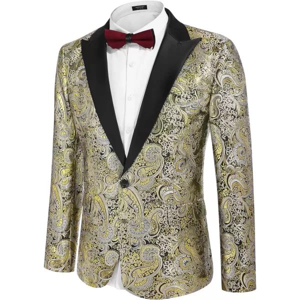 COOFANDY Men's Floral Paisley Formal Tuxedo Suit Jacket Dress Dinner Party Prom Weeding Blazer