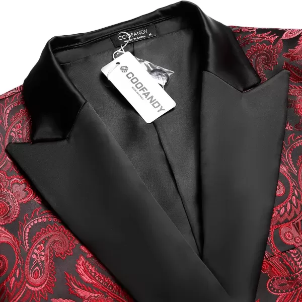 COOFANDY Men's Floral Paisley Formal Tuxedo Suit Jacket Dress Dinner Party Prom Weeding Blazer
