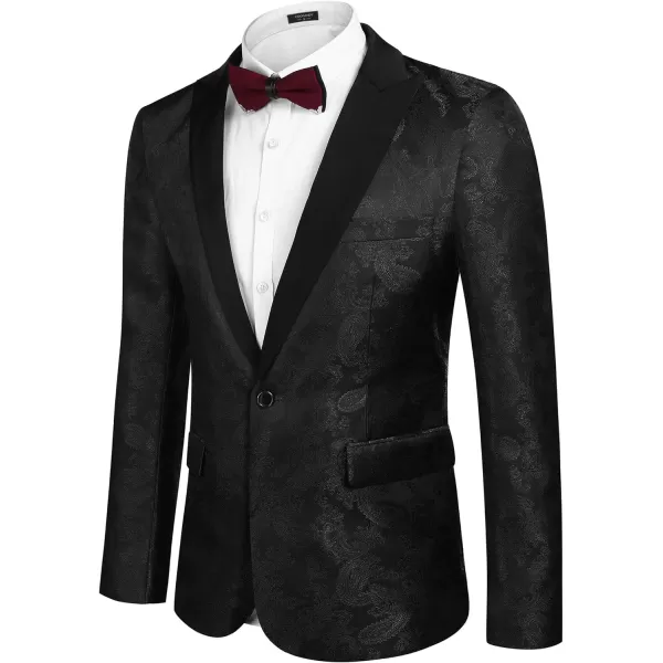 COOFANDY Men's Floral Paisley Formal Tuxedo Suit Jacket Dress Dinner Party Prom Weeding Blazer
